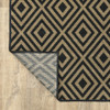 2' X 8' Black Geometric Stain Resistant Indoor Outdoor Area Rug