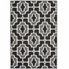 3' X 5' Black Geometric Stain Resistant Indoor Outdoor Area Rug