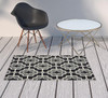 3' X 5' Black Geometric Stain Resistant Indoor Outdoor Area Rug