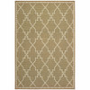 9' X 13' Tan Geometric Stain Resistant Indoor Outdoor Area Rug