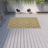 9' X 13' Tan Geometric Stain Resistant Indoor Outdoor Area Rug