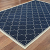 2' X 4' Navy Geometric Stain Resistant Indoor Outdoor Area Rug