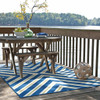 2' X 4' Navy Geometric Stain Resistant Indoor Outdoor Area Rug