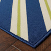 5' X 8' Navy Geometric Stain Resistant Indoor Outdoor Area Rug