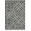 2' X 4' Grey Geometric Stain Resistant Indoor Outdoor Area Rug