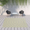 8' X 11' Grey Geometric Stain Resistant Indoor Outdoor Area Rug