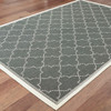9' X 13' Grey Geometric Stain Resistant Indoor Outdoor Area Rug