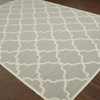 9' X 13' Grey Geometric Stain Resistant Indoor Outdoor Area Rug