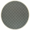 8' Grey Round Geometric Stain Resistant Indoor Outdoor Area Rug