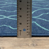 8' Round Navy Round Geometric Stain Resistant Indoor Outdoor Area Rug