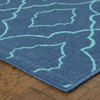 2' X 3' Navy Geometric Stain Resistant Indoor Outdoor Area Rug