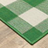 2' X 8' Green Geometric Stain Resistant Indoor Outdoor Area Rug