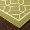 2' X 8' Green Geometric Stain Resistant Indoor Outdoor Area Rug