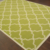 4' X 6' Green Geometric Stain Resistant Indoor Outdoor Area Rug