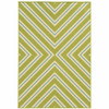 5' X 8' Green Geometric Stain Resistant Indoor Outdoor Area Rug