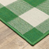 6' X 9' Green Geometric Stain Resistant Indoor Outdoor Area Rug
