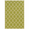 6' X 9' Green Geometric Stain Resistant Indoor Outdoor Area Rug