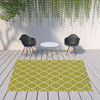 8' X 11' Green Geometric Stain Resistant Indoor Outdoor Area Rug
