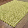 9' X 13' Green Geometric Stain Resistant Indoor Outdoor Area Rug