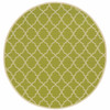 8' Round Green Round Geometric Stain Resistant Indoor Outdoor Area Rug