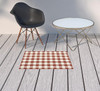 2' X 3' Red Geometric Stain Resistant Indoor Outdoor Area Rug