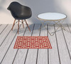 2' X 3' Red Geometric Stain Resistant Indoor Outdoor Area Rug