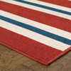 2' X 8' Red Geometric Stain Resistant Indoor Outdoor Area Rug