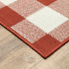 4' X 6' Red Geometric Stain Resistant Indoor Outdoor Area Rug