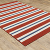 8' X 11' Red Geometric Stain Resistant Indoor Outdoor Area Rug