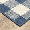 2' X 3' Blue Geometric Stain Resistant Indoor Outdoor Area Rug