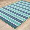 2' X 3' Blue Geometric Stain Resistant Indoor Outdoor Area Rug