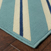 4' X 6' Blue Geometric Stain Resistant Indoor Outdoor Area Rug