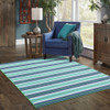 8' X 11' Blue Geometric Stain Resistant Indoor Outdoor Area Rug