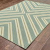 8' X 11' Blue Geometric Stain Resistant Indoor Outdoor Area Rug