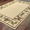 3' X 5' Ivory Abstract Stain Resistant Indoor Outdoor Area Rug