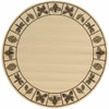 8' Ivory Round Abstract Stain Resistant Indoor Outdoor Area Rug