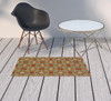 2' X 4' Rust Floral Stain Resistant Indoor Outdoor Area Rug