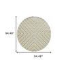 8' Round Grey Round Geometric Stain Resistant Indoor Outdoor Area Rug