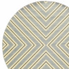 8' Round Grey Round Geometric Stain Resistant Indoor Outdoor Area Rug