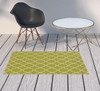 3' X 5' Green Geometric Stain Resistant Indoor Outdoor Area Rug
