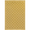 5' X 8' Gold Geometric Stain Resistant Indoor Outdoor Area Rug