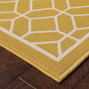 5' X 8' Gold Geometric Stain Resistant Indoor Outdoor Area Rug