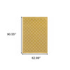 5' X 8' Gold Geometric Stain Resistant Indoor Outdoor Area Rug