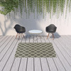 5' X 8' Charcoal Geometric Stain Resistant Indoor Outdoor Area Rug