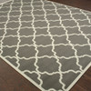 6' X 9' Charcoal Geometric Stain Resistant Indoor Outdoor Area Rug