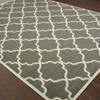 9' X 13' Charcoal Geometric Stain Resistant Indoor Outdoor Area Rug