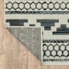 2' X 7' Beige Geometric Stain Resistant Indoor Outdoor Area Rug