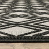 2' X 7' Beige Geometric Stain Resistant Indoor Outdoor Area Rug