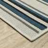 2' X 7' Beige Geometric Stain Resistant Indoor Outdoor Area Rug