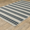 5' X 7' Beige Geometric Stain Resistant Indoor Outdoor Area Rug